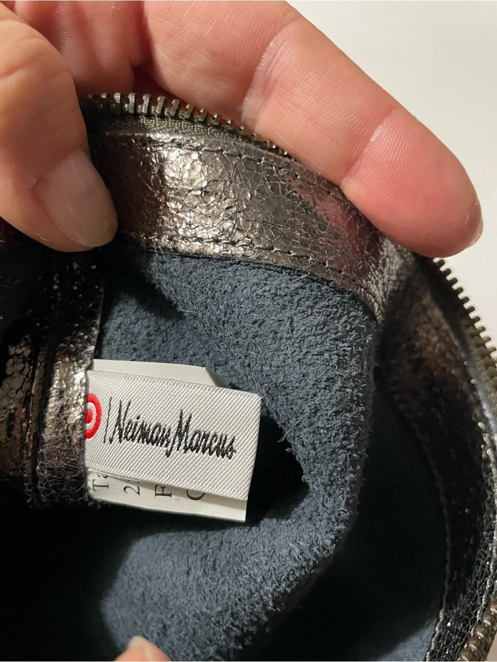 MARC JACOBS Metallic Silver Leather Pouch